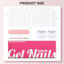 6 x Semi Cured Gel Nail Strips, 20 PCS Gel Nail Stickers - UV Light Wraps, Salon Quality & Easy to Use - French Chess