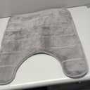 Yimobra Memory Foam Toilet Bath Mat U-Shaped, Commode Contour Rug, Soft and Comfortable, Super Water Absorption, Non-Slip, Thick, Machine Wash and Easier to Dry for Bathroom, 24 X 20 Inches, Grey