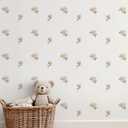 QUCHENG Boho Watercolor Nursery Wall Stickers Kid Room Wall Decals Removable DIY Decor PVC 4 Sheets (8.27*11.02inch, F)