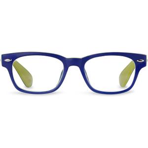Peepers by PeeperSpecs Bellissima Square Blue Light Blocking Reading Glasses, Navy/Green,  + 2.25