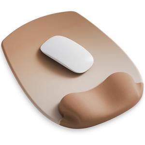ErgoFlow Gel Wrist Rest Mouse Pad - Ergonomic Cushion for Desk, Cute Aesthetic Computer Decor for Women; Small Mousepad Mat&Laptop Pads - Office Home Support & Ergo Accessories Supplies(02Mocha Sand)