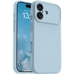 OTOFLY Magnetic for iPhone 17 Case,Compatible with Magsafe,Classic Liquid Silicone Mobile Phone Case,Integrated Camera Control Button,Anti-Scratch Microfiber Lining, Baby Blue