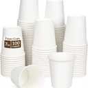 ESSENTIAL 100 Pack 7 oz Disposable Paper Coffee Cups, White Drinking Cup for Hot/Cold Beverage, Hot Coffee Cups for Party, Picnic, Travel,and Events