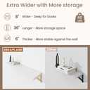 Dreamland Wall Mounted Floating Shelves Set of 2, 36x8, White&Gold