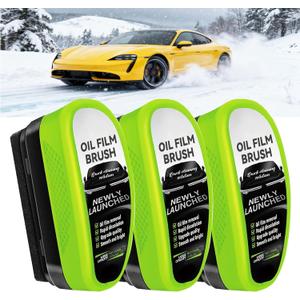 3 Pack Automotive Clear Vision Windshield Cleaner, Oil Film Cleaning Brush for Car Windows, Clear Vision Glass Cleaner Car Windshield Cleaner Tool Improving Windshield Clarity & Visibility