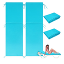 5 piece Waterproof Chaise Lounge Cushion Cover Outdoor (Not Includes Cushion) 72 x 21 x 3 Inch Chair Replacement Cover Chaise Slipcover with Zipper Ties for Patio Pool (Lake Blue)