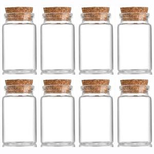 EWEIGEER 8 pcs 45ml Small Glass Bottles with Cork Stopper,Spice Vials Jars,Cute Storage Jar,Wishing Bottle 37x60mm(1.46x2.36inch)