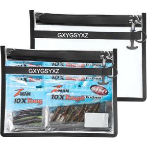 Fishing Gear Storage Bag Bait Storage Sealed Edges Waterproof Protection Durable and Sturdy Large Capacity PVC-Free Fishing Accessories Bag ((A-2 Pack, Medium))