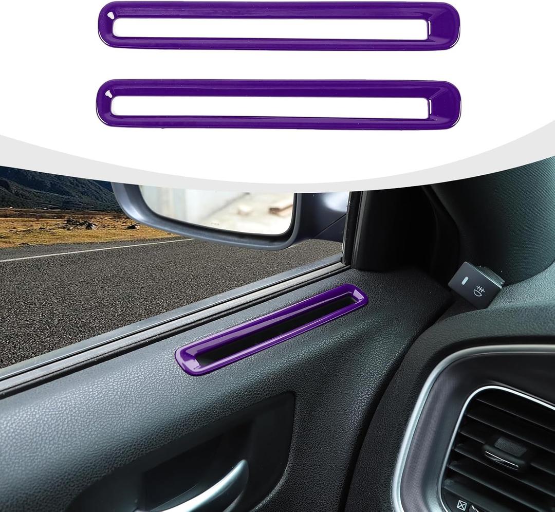 for Charger Door Air Vent Trim, Door AC Air Conditioner Outlet Vent Cover Ring Compatible with Dodge Charger 2011-2024 Interior Accessories, Purple