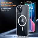 TAURI 2 in 1 Magnetic for iPhone 13 Case, [Compatible with MagSafe] [with 1X Screen Protectors] Not-Yellowing, Military-Grade Protection Slim Phone Case for 13 Cover, Clear, 6.1"