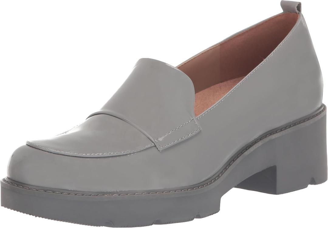 Naturalizer Women's Darry Loafer (12 Wide, Titanium Grey Patent)