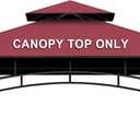 Grill Gazebo Replacement Canopy Top Only - 5' x 8' Outdoor BBQ Gazebo Canopy Roof, Waterproof Double Tiered Shelter Cover Fit for Model L-GG001PST-F (Red, 5x8)