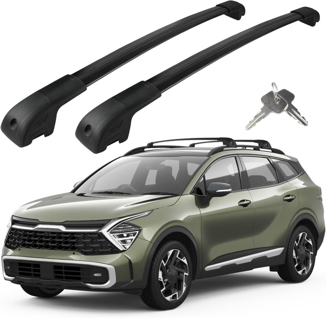 Roof Rack Cross Bars Compatible with Kia Sportage X-Line AWD/Sportage X-Pro/Sportage X-Pro Prestige with Raised Rails 2023-2025, Heavy Duty 300 LBS Anti-Theft Lock Cargo Carrier Crossbar for Bike