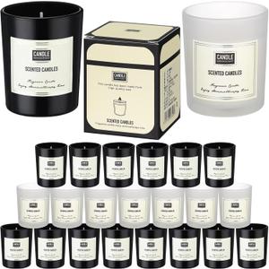 MTLEE 24 Pcs Candles for Home Scented Mother`s Day Gifts for Women Bulk 8 Long Lasting Aromatherapy Jar Soy Wax Candle for Employee Teacher(Elegant Style,Fresh Scent)