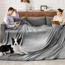 Bedsure GentleSoft Fleece Bed Blankets Large Size Grey - Soft Lightweight Fuzzy Cozy Luxury Oversized King Blanket Microfiber, Room Home Decor Gifts for Women and Men, 120x120 inches