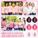 24 Pcs Breast Cancer Awareness Small Compact Mirrors Bulk Portable Folding Mini Pocket Makeup Mirrors Breast Cancer Awareness Accessories Gift for Women Friends