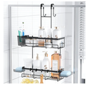 Over the Door Shower Caddy Hanging: Black Rustproof Shower Organizer over the Door - No Drilling Bathroom Rack for Inside