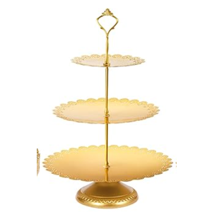 2 Tier Stainless Steel Cupcake Stand, Gold Metal Serving Tray Cake Holder Cake Display Stand for Holiday Dessert Table Decorations Birthday Party Wedding