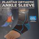 Dr. Scholl's Compression Ankle Sleeve with Massaging Gel Breathable Fabric Shock-Absorbing Ankle Brace Built-in Gel Padding & Support (Size M)