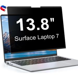 13.8 Inch Magnetic Privacy Screen for Microsoft Surface Laptop 7, Removable Anti Glare Screen Protector, Blue Light Computer Filter, Anti Spy Easy Install