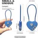 3 Digit Combination Lock, Combo Cable Lock with Code, Small Padlock Combination with Cable, for Luggage, Suitcase, Gym Locker, Backpack Bag Zipper, Cabinet, Mailbox, Outdoor Fence Gate (Blue)