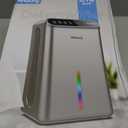 Dehumidifiers for Home (85 OZ Water Tank, 800 sq.ft) Quiet Small Dehumidifier for Basement Bedroom Bathroom with Drain Hose, 3 Gear Timer, Sleep Mode, Auto Shut Off, 7 Color Ambient Light (Classic Silver)