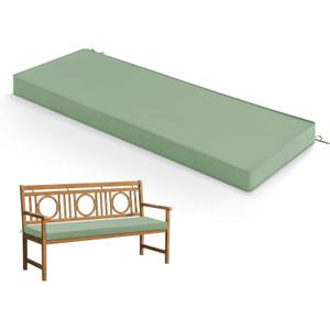 Summsun Outdoor Bench Cushion: Waterproof and Fade Resistant Patio Furniture Cushions - Non-Slip Bench Pad Cushion with Removable Cover for Garden Swing Porch Sofa Settee, 45 x 18 Inch, Sage Green