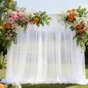 10x10ft Tulle Backdrop Curtains for Parties,2 Panels 5x10ft Wrinkle Free Soft Fabric Drapes Wedding White Drapes Backdrop for Birthday Party Decorations Background for Photography,White