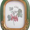 SIKOO 2.5x3.5 Vintage picture frames Small Wallet Size Picture frames Wall Mount and Tabletop Vintage Wall Decor Green and Gold