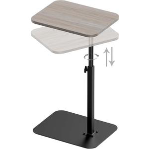 Side Table Sofa Tray for Couch Heavy Metal Base Swivel/Adjustable Height, Sofa Bed Bathroom Study TV Tray C Shaped End Table Food Snack Trays for Eating (11.8*15.7 in, Light Gray)