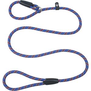 Slip Leads for Dogs Rope Leash, 1cm/0.4" Dia, 135cm/53 Long, Nylon Heavy Duty Strong Comfortable Style Pet Collar Highly Reflective Durable Double Pull Loop Leashes for  Training Dog-Blue