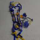 Graduation Ribbon Lei Class of 2025 Grad Lei Kit Graduation Double Braided Necklace with Honor Cord for Graduate Women Men High School College Grad Party Supplies(Blue, Gold)