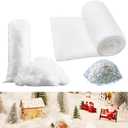 3pcs Christmas Fake Snow, Artificial Snow for White Christmas Tree Decorations, Soft Fluffy Snowflakes for Winter Wonderland,Twinkle Snow Glitter,Snow for Crafts Christmas Village Displays