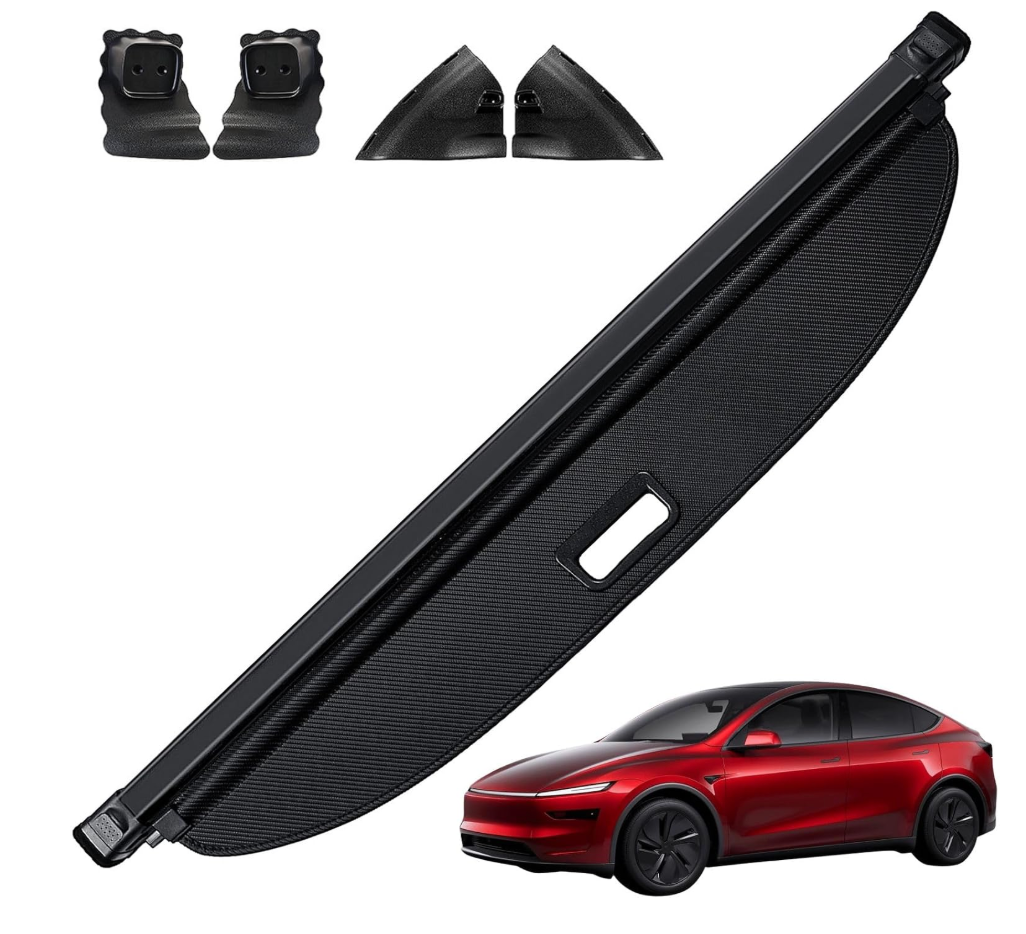 AUXKO Retractable Cargo Cover for Tesla Model Y Juniper 2026, Carbon Fiber