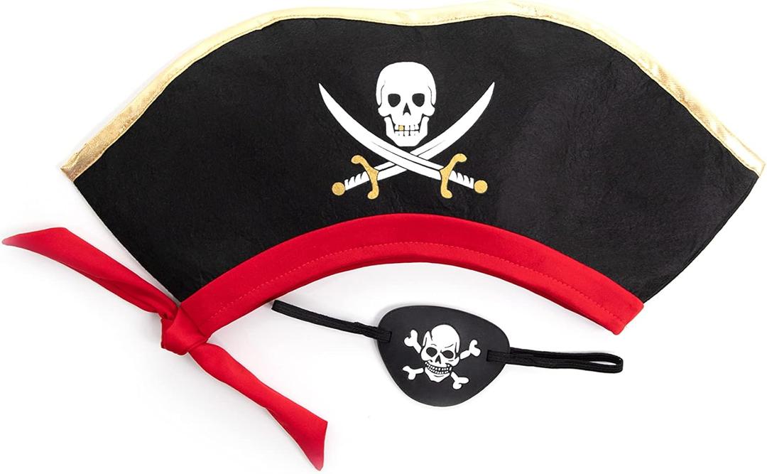 Little Adventures Costume Hats (Deluxe Pirate Hat & Eyepatch)
