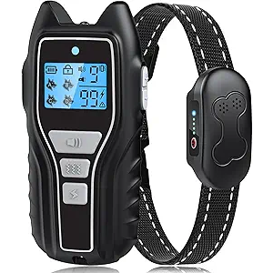 Asrcs Shock Collar for Dogs 2 Dogs (15-120lbs) 2000FT Dog Shock Collar with Remote Control Waterproof Dog Training Collar with Remote 4 Safe Modes Rechargeable Lock Flash Light for All Breeds - Gray