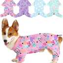 Bienbee Dog Pajamas, 4 Pack Cute Soft Dog Puppy Clothes Dogs Pjs Onesies Jammies Outfit Adjustable Breathable & Stretchy Clothes for Small Medium Large Dogs Girl Boy Puppy-XL