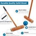 35" Six Player Croquet Set, Deluxe [Annatto Retro Style] Croquet Set with Wooden Mallets/Colored Ball/Wickets/Stakes for Adults/Teens/Family-Perfect for Lawn/Backyard Game/Park