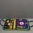 Toddler Busy Board, Montessori Sensory Toys for Boys, 1-4 Year Old Girl Toddler Travel Toys, Educational Learning Activities Board for Motor Skills, Birthday Gifts for Airplane Car, Blue Dinosaur