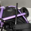 WALK MATE 3 Wheel Rollator Walker with Seat for Slim Seniors, Padded Backrest Lightweight Foldable Travel Walker Ideal for Elderly, 8 Inch Tri-Wheel Modern Mobility Walking Aid Aluminum, Purple