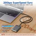 6.6FT USBC 3.2 Gen 2 Cable Compatible with Thunderbolt 3 Cable,USB C to USB C 20Gbps Data Transfer,USB Type C PD3.1 240W Fast Charging,USB C 4K@120Hz Video for Monitor,Display,SSD,Dock.