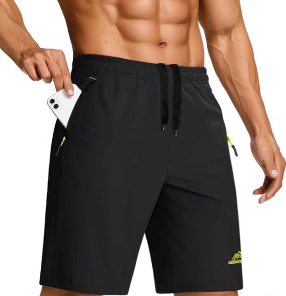 TacVasen Mens workout shorts with liner 2 in 1 quick dry waterproof athletic running (L)