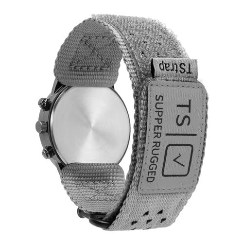 TStrap Nylon Sport Watch Band - Grey Quick Release Watch Straps for Men Women - Athletic Military Smart Watch Bracelet Replacement - Correa para Reloj Hombre - 18mm 20mm 22mm