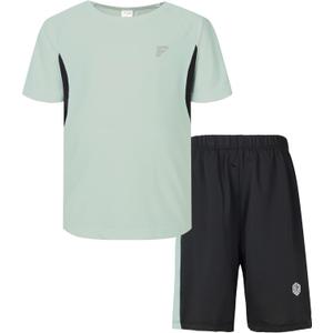 Boys Active Shorts Set - Comfortable 2 Piece T-shirt & Mesh Shorts Summer Outfit (S)
