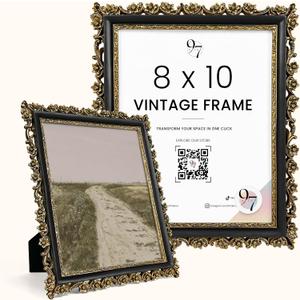 97 Decor Black And Gold Picture Frame 8x10 - Black Vintage Picture Frames 8x10, Elegant 8 X10 Ornate Frame, Fancy Antique Frames 8 X 10 For Wall Hanging Antique Home Decor