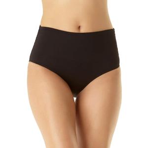 Anne Cole Convertible High Waisted Foldver Bottom (X-Small, Black)
