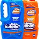 JOYIN 2 Bottles Bubbles Refill Solutions 64 oz (up to 5 Gallon), Concentrated Solution for Bubble Machine, Gun, Wand Refill Fluid Summer, Easter Toys(Orange+Blue)