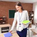 2 x Breakaway Lanyards for Keys ID Badges, Long Scrunchie Lanyard for Women, Teacher Neck Phone Keychain Lanyard (Lavender)