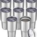 Cool Yoleb 30 oz Tumbler with Lid Stainless Steel Tumblers Bulk Vacuum Insulated Cup Reusable Powder Coated Travel Mug Double Wall Leak Proof Cups Keep Cold Drinks for 12 Hours Stainless, Set of 12