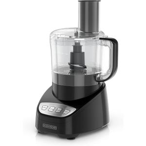 BLACK+DECKER Food Processor and Vegetable Chopper, Stainless Steel Blade, 8-Cup Capacity, 450W Power with Attachments to Grate, Shred, Slice, Mince, Grind, and Puree